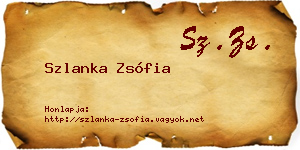 Szlanka Zsófia névjegykártya
