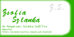 zsofia szlanka business card